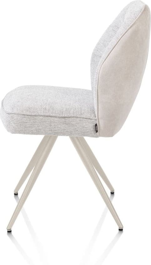 Henders & Hazel Bell eetkamerstoel - creme frame - pocket - combi calabria/vada - kiezel Grijs|Wit Eetkamerstoel
