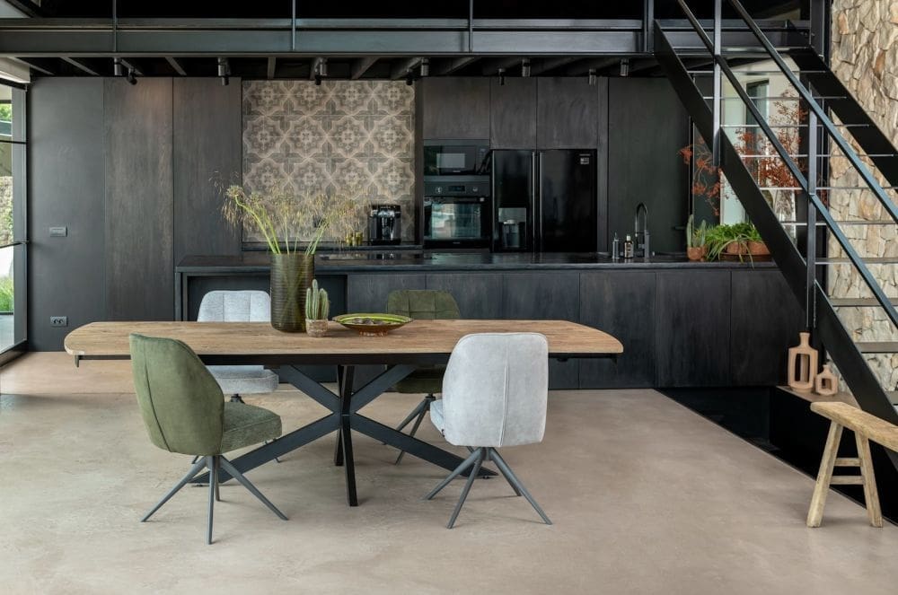 Henders & Hazel Bell eetkamerstoel - creme frame - pocket - combi calabria/vada - kiezel Grijs|Wit Eetkamerstoel