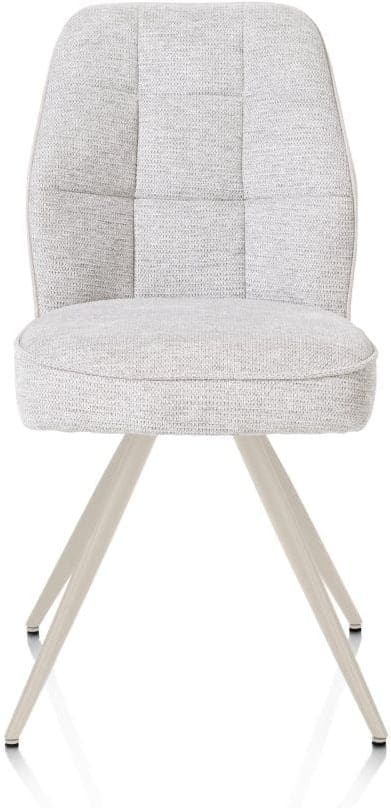 Henders & Hazel Bell eetkamerstoel - creme frame - pocket - combi calabria/vada - kiezel Grijs|Wit Eetkamerstoel