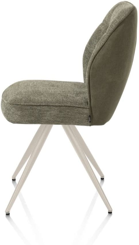 Henders & Hazel Bell eetkamerstoel - creme frame - pocket - combi calabria/vada - mosgroen Eetkamerstoel