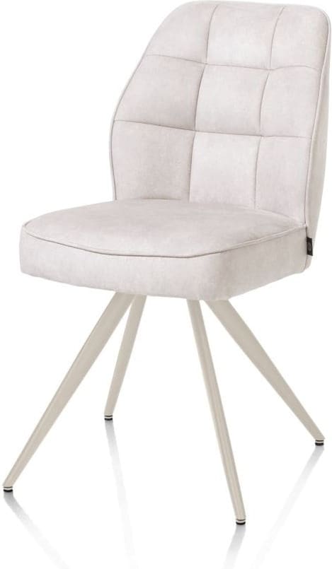 Henders & Hazel Bell eetkamerstoel - creme frame - pocket - stof calabria - kiezel Grijs|Wit Eetkamerstoel