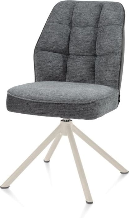 Henders & Hazel Bell eetkamerstoel - creme frame recht - draaibaar - pocket - combi calabria/vada Antraciet Eetkamerstoel