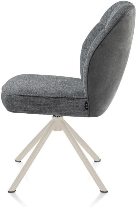 Henders & Hazel Bell eetkamerstoel - creme frame recht - draaibaar - pocket - combi calabria/vada Antraciet Eetkamerstoel