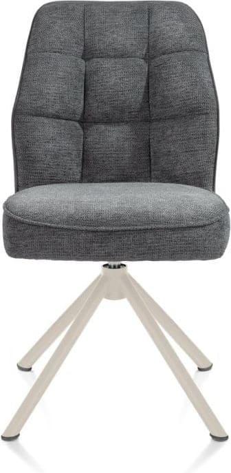 Henders & Hazel Bell eetkamerstoel - creme frame recht - draaibaar - pocket - combi calabria/vada Antraciet Eetkamerstoel