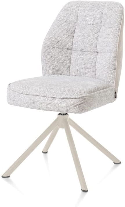 Henders & Hazel Bell eetkamerstoel - creme frame recht - draaibaar - pocket - combi calabria/vada - kiezel Grijs|Wit Eetkamerstoel