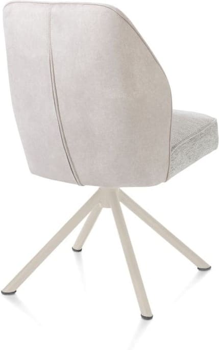 Henders & Hazel Bell eetkamerstoel - creme frame recht - draaibaar - pocket - combi calabria/vada - kiezel Grijs|Wit Eetkamerstoel