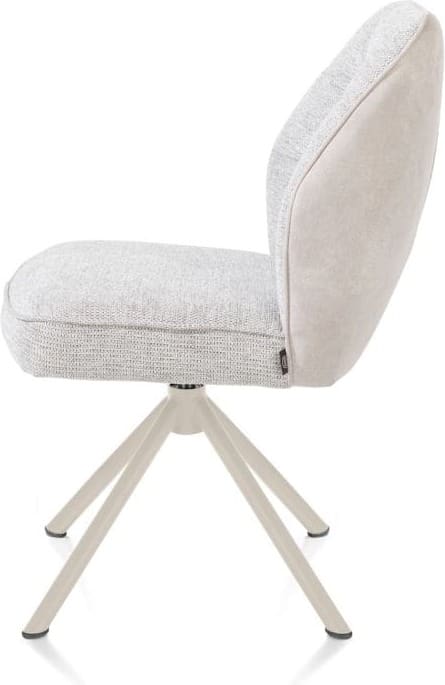 Henders & Hazel Bell eetkamerstoel - creme frame recht - draaibaar - pocket - combi calabria/vada - kiezel Grijs|Wit Eetkamerstoel