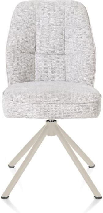 Henders & Hazel Bell eetkamerstoel - creme frame recht - draaibaar - pocket - combi calabria/vada - kiezel Grijs|Wit Eetkamerstoel