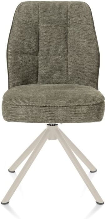 Henders & Hazel Bell eetkamerstoel - creme frame recht - draaibaar - pocket - combi calabria/vada - mosgroen Eetkamerstoel