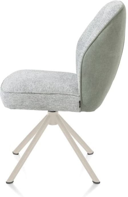 Henders & Hazel Bell eetkamerstoel - creme frame recht - draaibaar - pocket - combi calabria/vada - olijf Groen Eetkamerstoel
