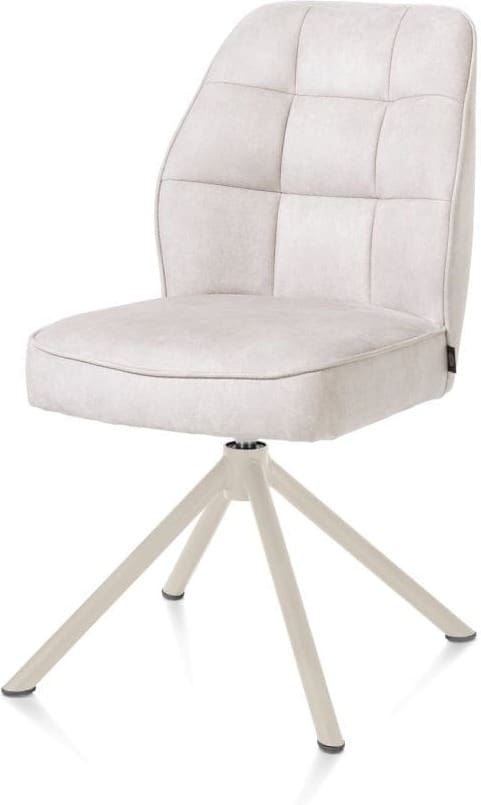 Henders & Hazel Bell eetkamerstoel - creme frame recht - draaibaar - pocket - stof calabria - kiezel Grijs|Wit Eetkamerstoel