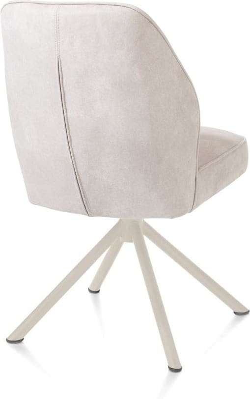 Henders & Hazel Bell eetkamerstoel - creme frame recht - draaibaar - pocket - stof calabria - kiezel Grijs|Wit Eetkamerstoel