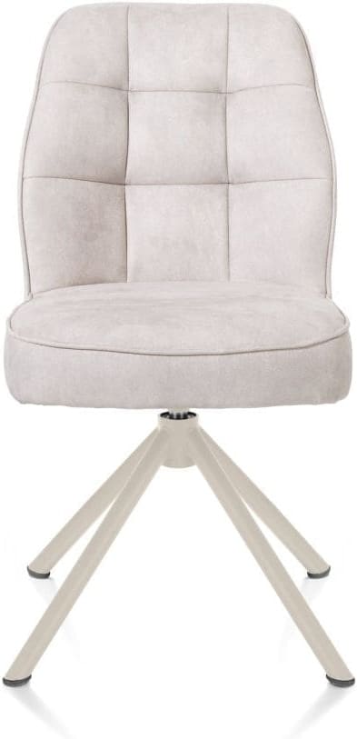 Henders & Hazel Bell eetkamerstoel - creme frame recht - draaibaar - pocket - stof calabria - kiezel Grijs|Wit Eetkamerstoel