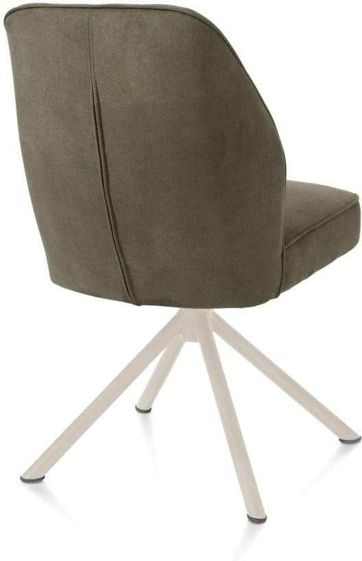 Henders & Hazel Bell eetkamerstoel - creme frame recht - draaibaar - pocket - stof calabria - mosgroen Eetkamerstoel