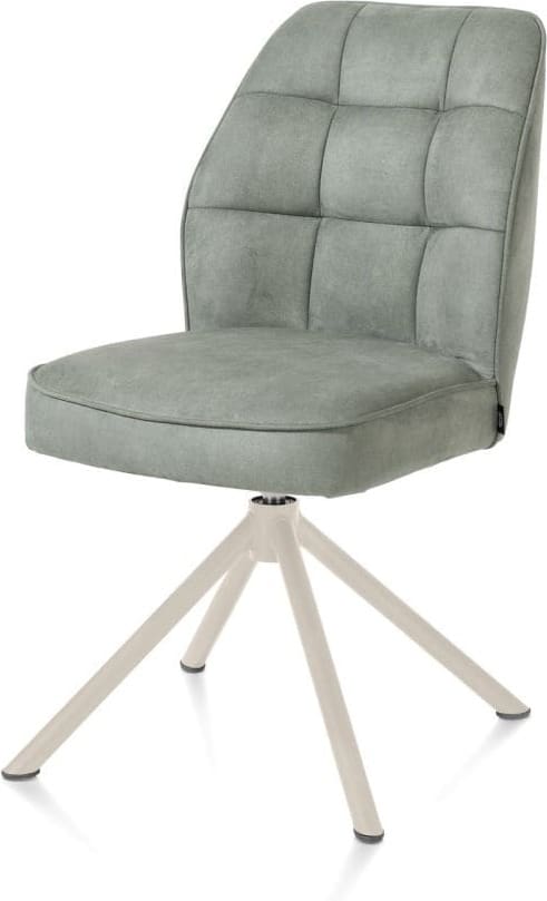 Henders & Hazel Bell eetkamerstoel - creme frame recht - draaibaar - pocket - stof calabria - olijf Groen Eetkamerstoel