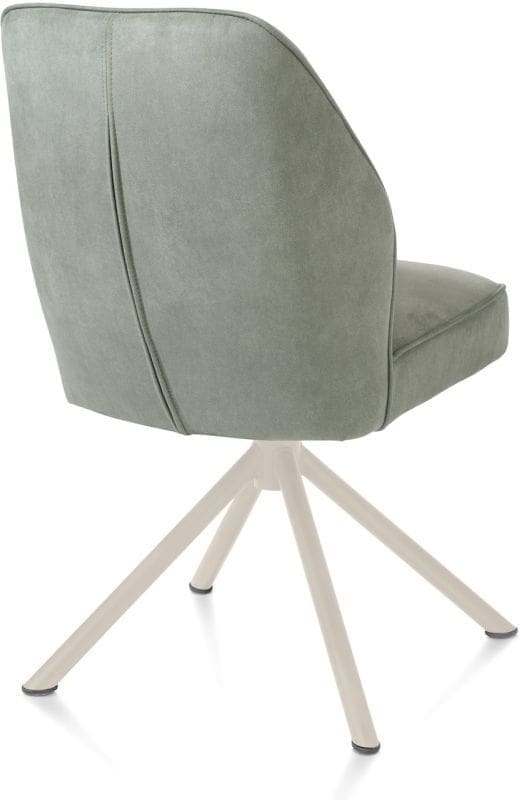 Henders & Hazel Bell eetkamerstoel - creme frame recht - draaibaar - pocket - stof calabria - olijf Groen Eetkamerstoel