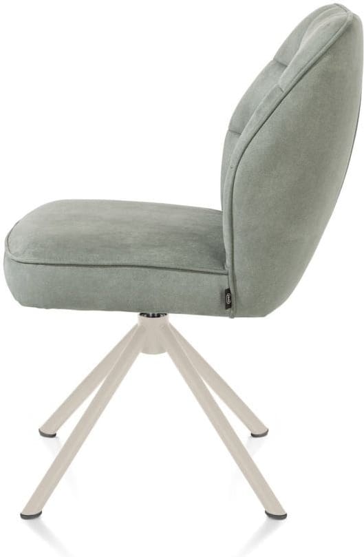 Henders & Hazel Bell eetkamerstoel - creme frame recht - draaibaar - pocket - stof calabria - olijf Groen Eetkamerstoel