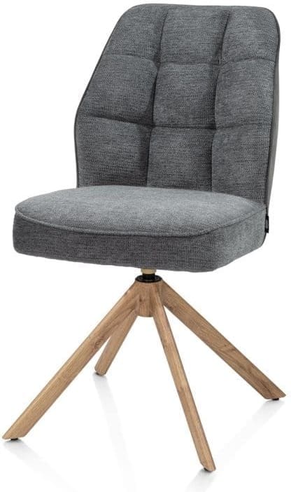 Henders & Hazel Bell eetkamerstoel - eikenprint frame - draaibaar - relax - pocket - combi calabria/vada Antraciet Eetkamerstoel