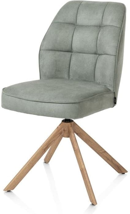 Henders & Hazel Bell eetkamerstoel - eikenprint frame - draaibaar - relax - pocket - stof calabria - olijf Groen Eetkamerstoel