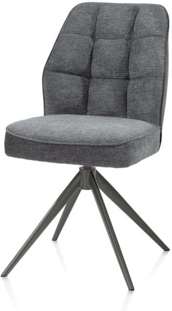 Henders & Hazel Bell eetkamerstoel - grafiet frame - draaibaar - relax - pocket - combi calabria/vada Antraciet Eetkamerstoel