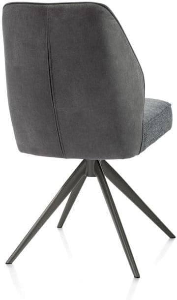 Henders & Hazel Bell eetkamerstoel - grafiet frame - draaibaar - relax - pocket - combi calabria/vada Antraciet Eetkamerstoel