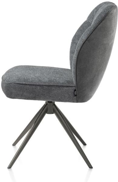 Henders & Hazel Bell eetkamerstoel - grafiet frame - draaibaar - relax - pocket - combi calabria/vada Antraciet Eetkamerstoel