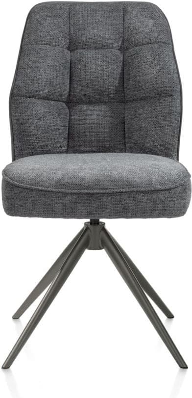 Henders & Hazel Bell eetkamerstoel - grafiet frame - draaibaar - relax - pocket - combi calabria/vada Antraciet Eetkamerstoel