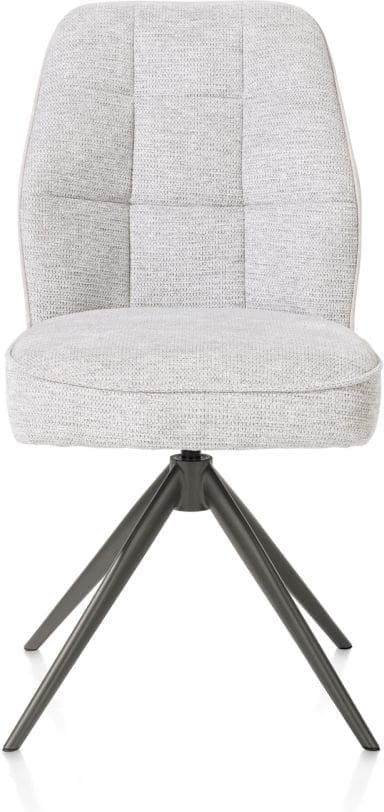 Henders & Hazel Bell eetkamerstoel - grafiet frame - draaibaar - relax - pocket - combi calabria/vada - kiezel Grijs|Wit Eetkamerstoel