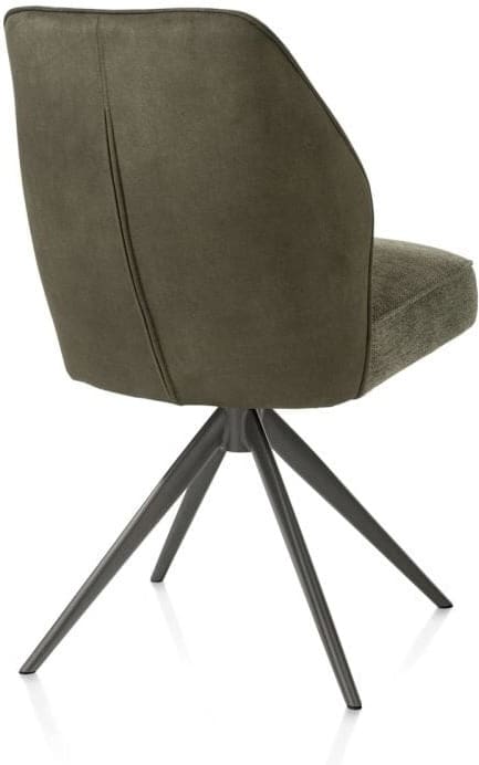 Henders & Hazel Bell eetkamerstoel - grafiet frame - draaibaar - relax - pocket - combi calabria/vada - mosgroen Eetkamerstoel