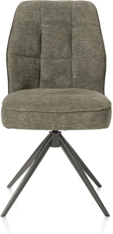 Henders & Hazel Bell eetkamerstoel - grafiet frame - draaibaar - relax - pocket - combi calabria/vada - mosgroen Eetkamerstoel