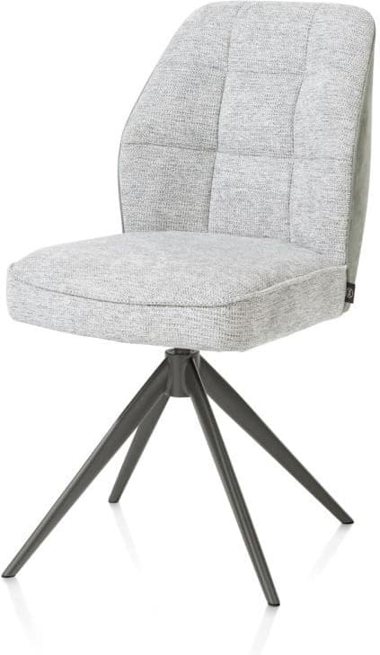 Henders & Hazel Bell eetkamerstoel - grafiet frame - draaibaar - relax - pocket - combi calabria/vada - olijf Groen Eetkamerstoel
