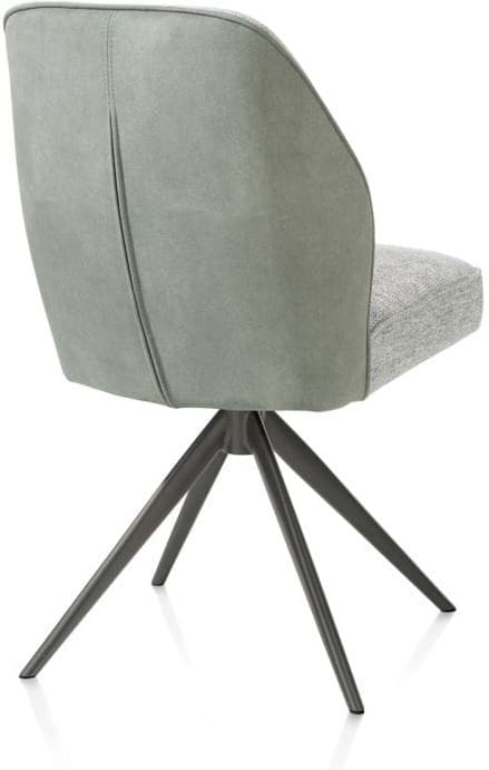 Henders & Hazel Bell eetkamerstoel - grafiet frame - draaibaar - relax - pocket - combi calabria/vada - olijf Groen Eetkamerstoel