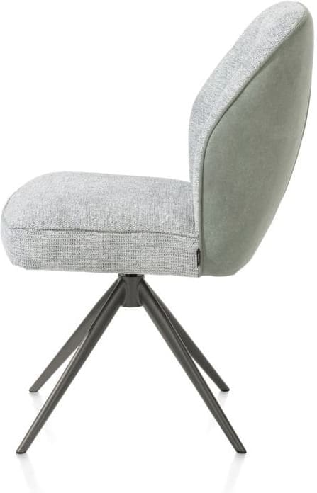 Henders & Hazel Bell eetkamerstoel - grafiet frame - draaibaar - relax - pocket - combi calabria/vada - olijf Groen Eetkamerstoel