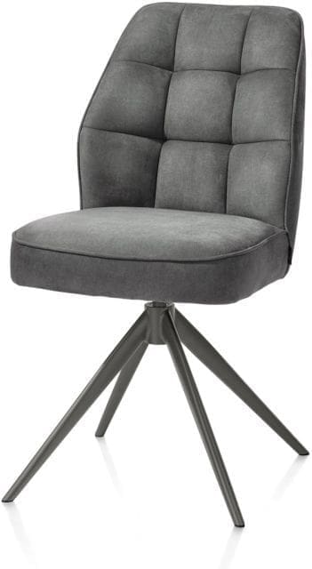 Henders & Hazel Bell eetkamerstoel - grafiet frame - draaibaar - relax - pocket - stof calabria Antraciet Eetkamerstoel