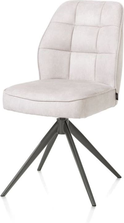 Henders & Hazel Bell eetkamerstoel - grafiet frame - draaibaar - relax - pocket - stof calabria - kiezel Grijs|Wit Eetkamerstoel