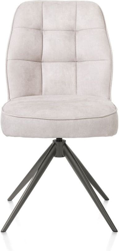 Henders & Hazel Bell eetkamerstoel - grafiet frame - draaibaar - relax - pocket - stof calabria - kiezel Grijs|Wit Eetkamerstoel