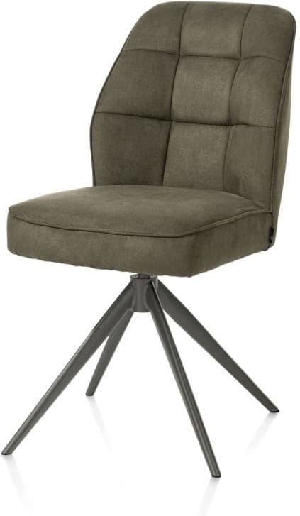 Henders & Hazel Bell eetkamerstoel - grafiet frame - draaibaar - relax - pocket - stof calabria - mosgroen Eetkamerstoel