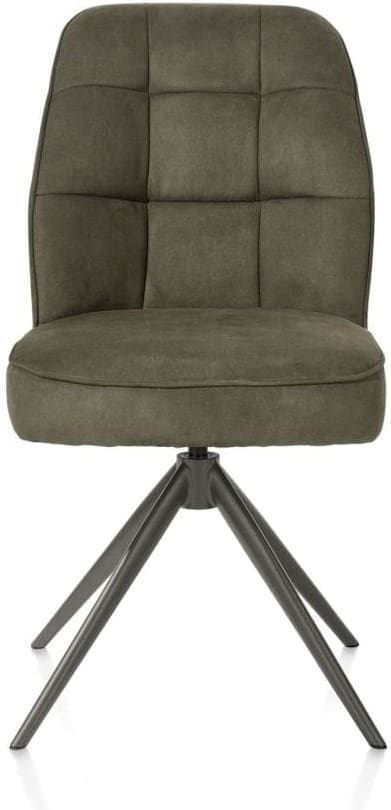 Henders & Hazel Bell eetkamerstoel - grafiet frame - draaibaar - relax - pocket - stof calabria - mosgroen Eetkamerstoel