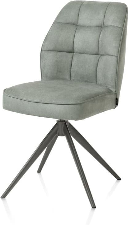 Henders & Hazel Bell eetkamerstoel - grafiet frame - draaibaar - relax - pocket - stof calabria - olijf Groen Eetkamerstoel