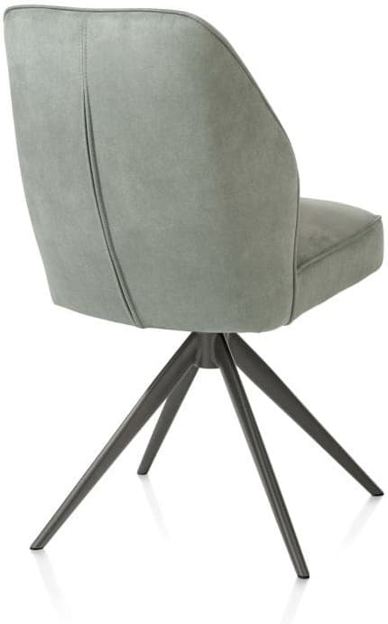Henders & Hazel Bell eetkamerstoel - grafiet frame - draaibaar - relax - pocket - stof calabria - olijf Groen Eetkamerstoel