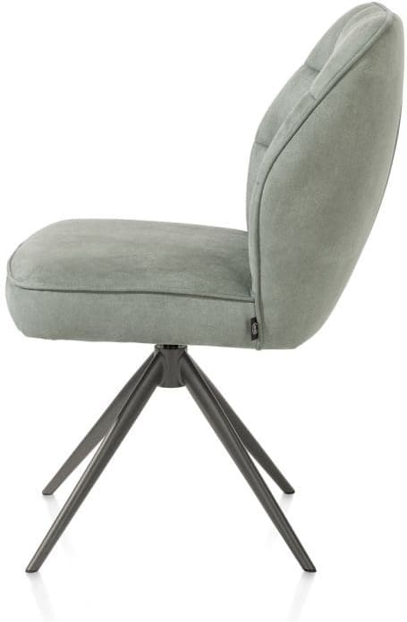 Henders & Hazel Bell eetkamerstoel - grafiet frame - draaibaar - relax - pocket - stof calabria - olijf Groen Eetkamerstoel