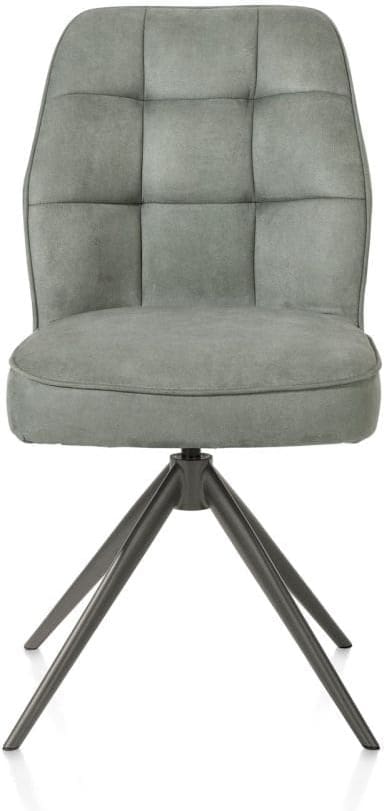 Henders & Hazel Bell eetkamerstoel - grafiet frame - draaibaar - relax - pocket - stof calabria - olijf Groen Eetkamerstoel