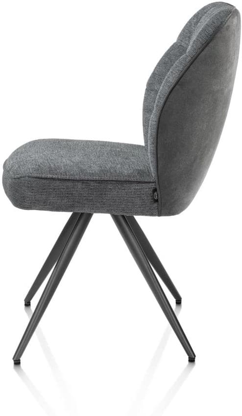 Henders & Hazel Bell eetkamerstoel - grafiet frame - pocket - combi calabria/vada Antraciet Eetkamerstoel
