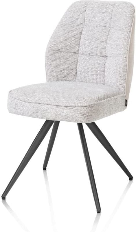 Henders & Hazel Bell eetkamerstoel - grafiet frame - pocket - combi calabria/vada - kiezel Grijs|Wit Eetkamerstoel