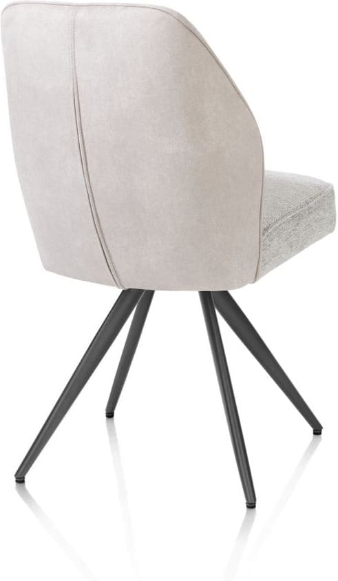 Henders & Hazel Bell eetkamerstoel - grafiet frame - pocket - combi calabria/vada - kiezel Grijs|Wit Eetkamerstoel