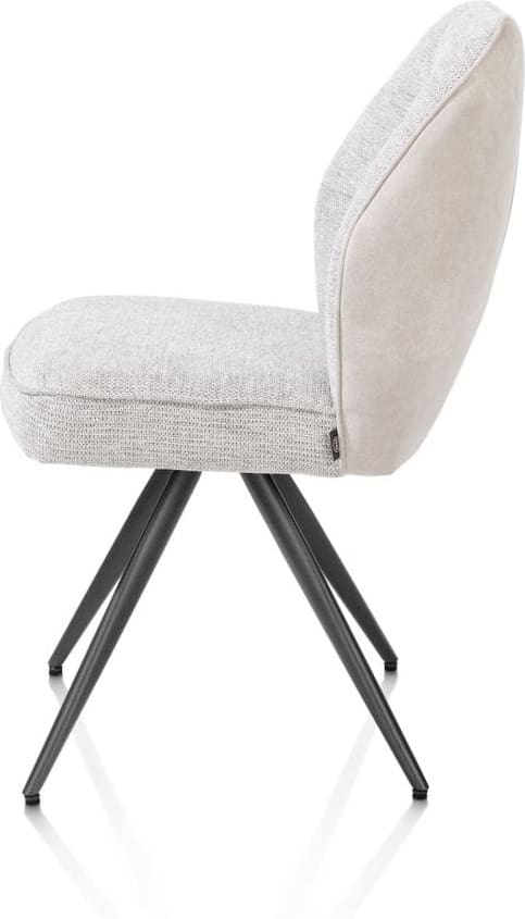 Henders & Hazel Bell eetkamerstoel - grafiet frame - pocket - combi calabria/vada - kiezel Grijs|Wit Eetkamerstoel