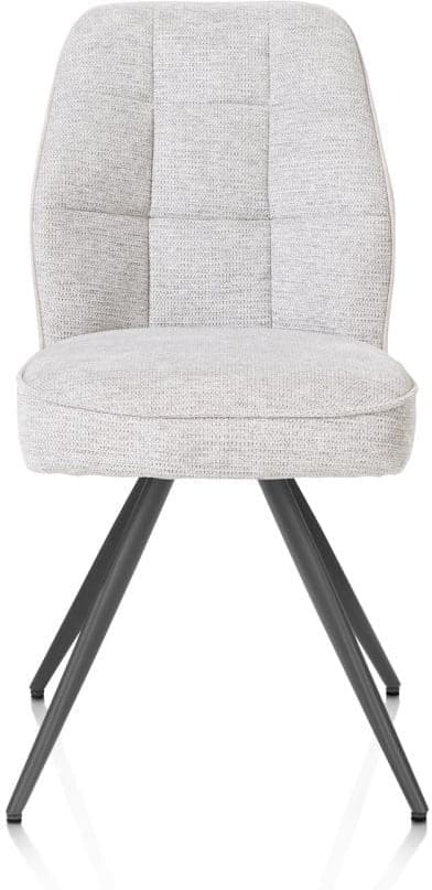 Henders & Hazel Bell eetkamerstoel - grafiet frame - pocket - combi calabria/vada - kiezel Grijs|Wit Eetkamerstoel