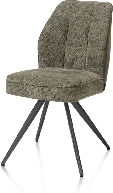 Henders & Hazel Bell eetkamerstoel - grafiet frame - pocket - combi calabria/vada - mosgroen Eetkamerstoel