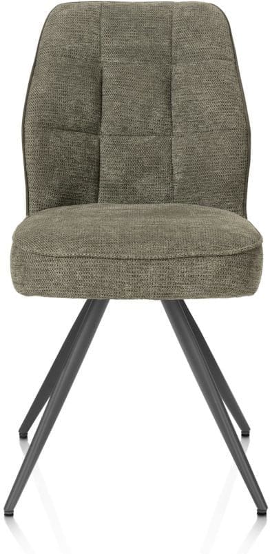 Henders & Hazel Bell eetkamerstoel - grafiet frame - pocket - combi calabria/vada - mosgroen Eetkamerstoel