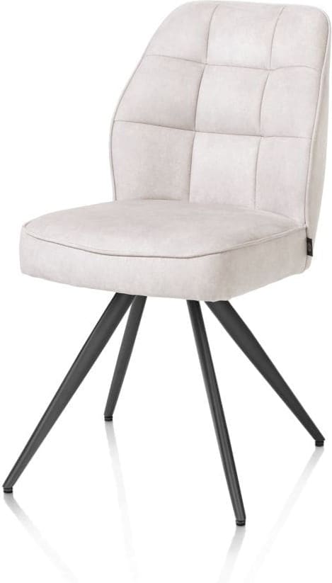 Henders & Hazel Bell eetkamerstoel - grafiet frame - pocket - stof calabria - kiezel Grijs|Wit Eetkamerstoel